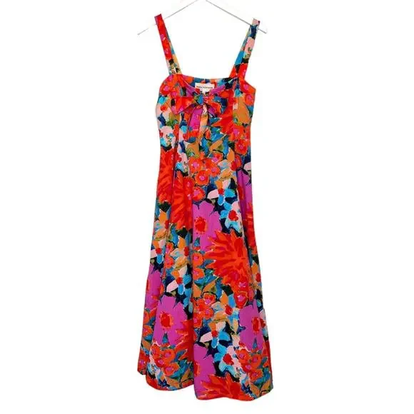 Mara Hoffman Mei Lace-Up Dress Floral Size 2 Mara Hoffman Mei Lace-Up Dress Floral Size 2